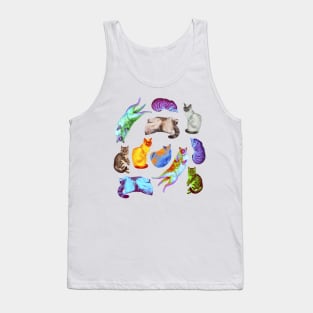 Different colored exotic domestic cats Tank Top